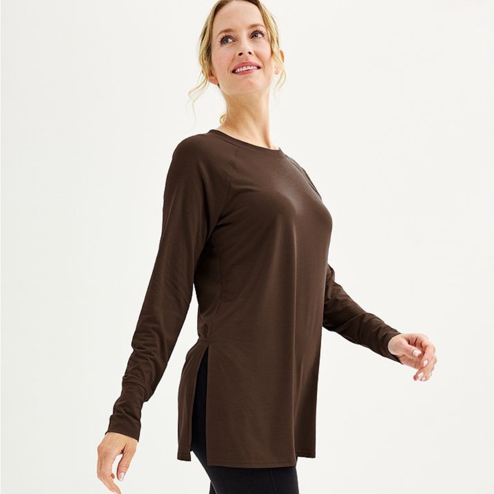 NEW Brown Long Sleeve Tunic Top XL